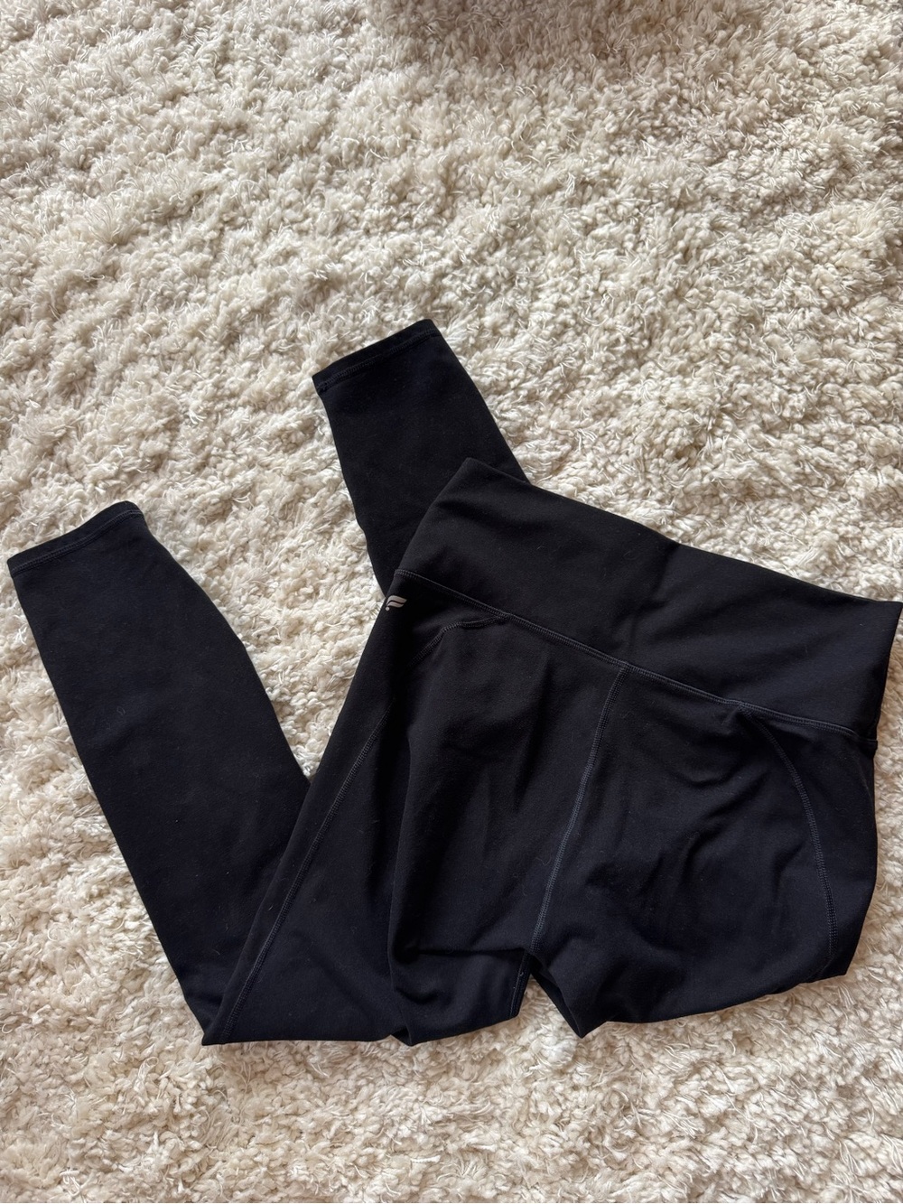 Fabletics Black Powerhold High-Waist Performance Leggings • M